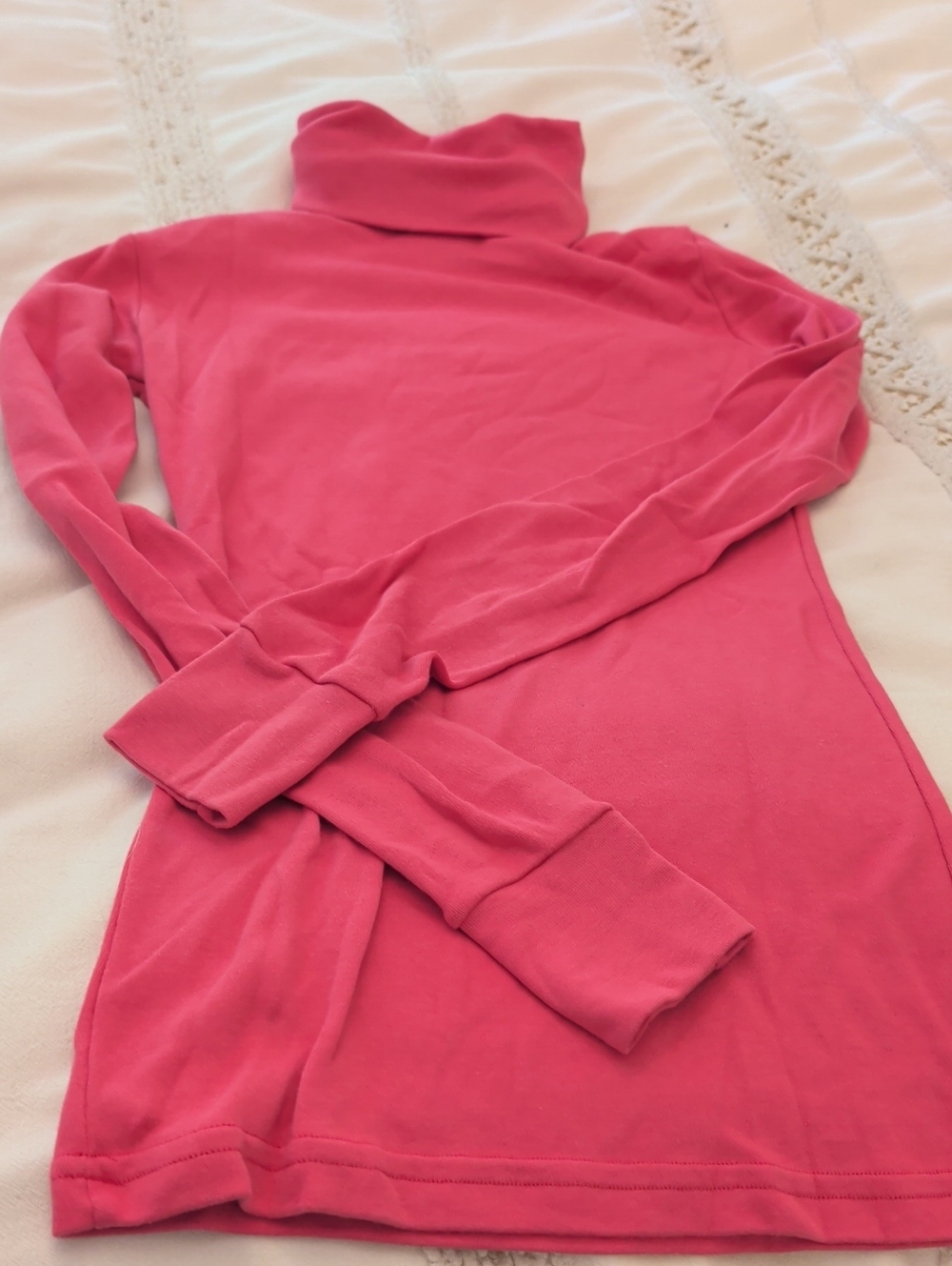 Soft Rose Turtleneck Long-Sleeve Sweater